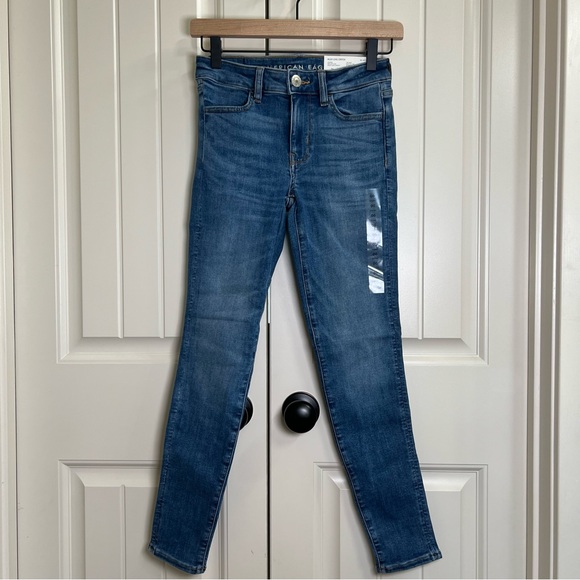 AE Next Level Low Rise Jegging in Brilliant Blue, Size 00 Short - Picture 3 of 10